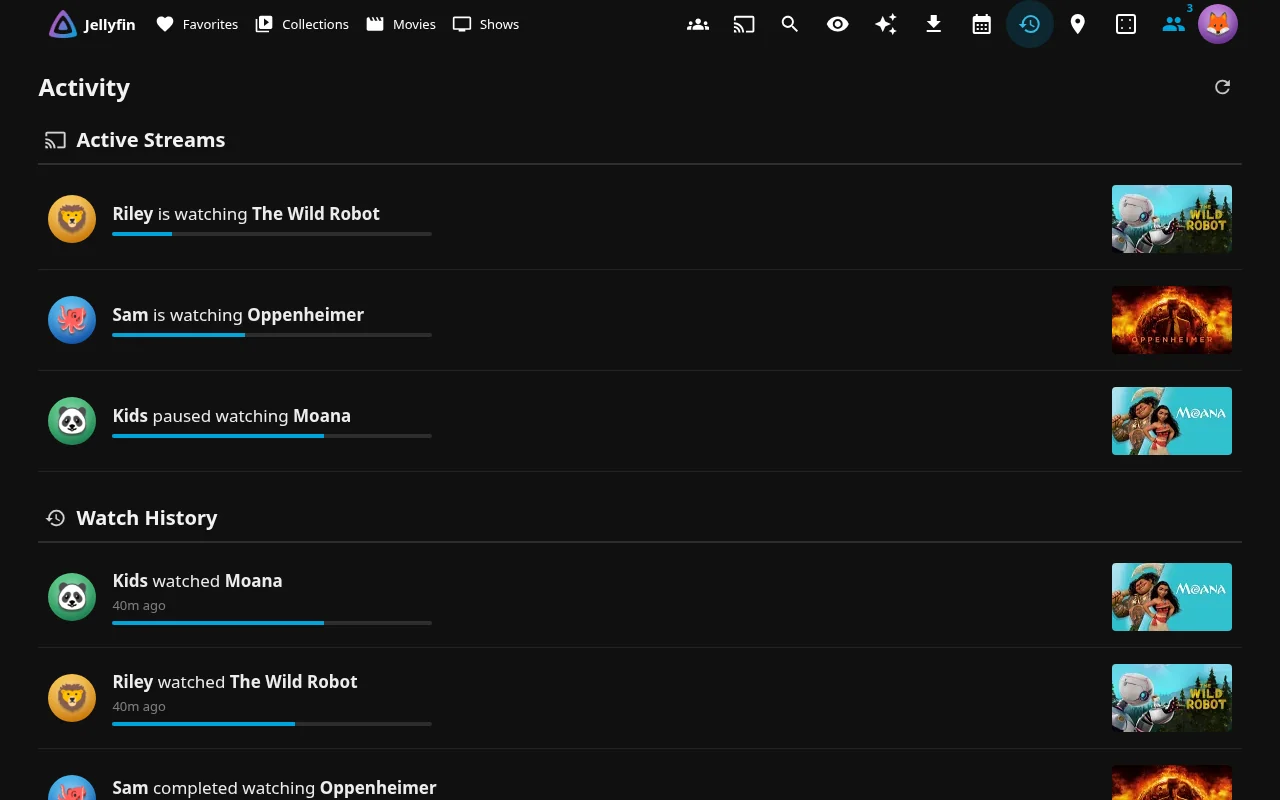 Activity Feed page