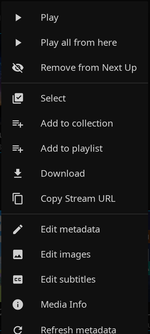 The Remove option in an item's menu